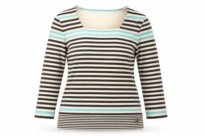 Dash Women's Beige Striped Top, Size 10, Casual Elegance