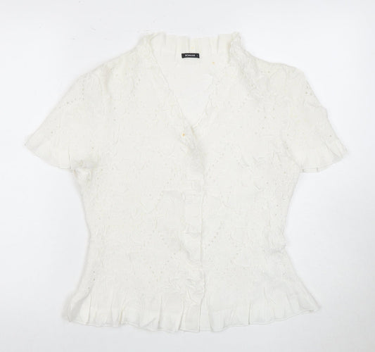 Roman Women's White V-Neck Blouse L