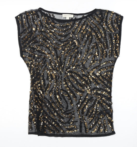 Monsoon Women’s Black Sequin Blouse, Size S, Party Wear