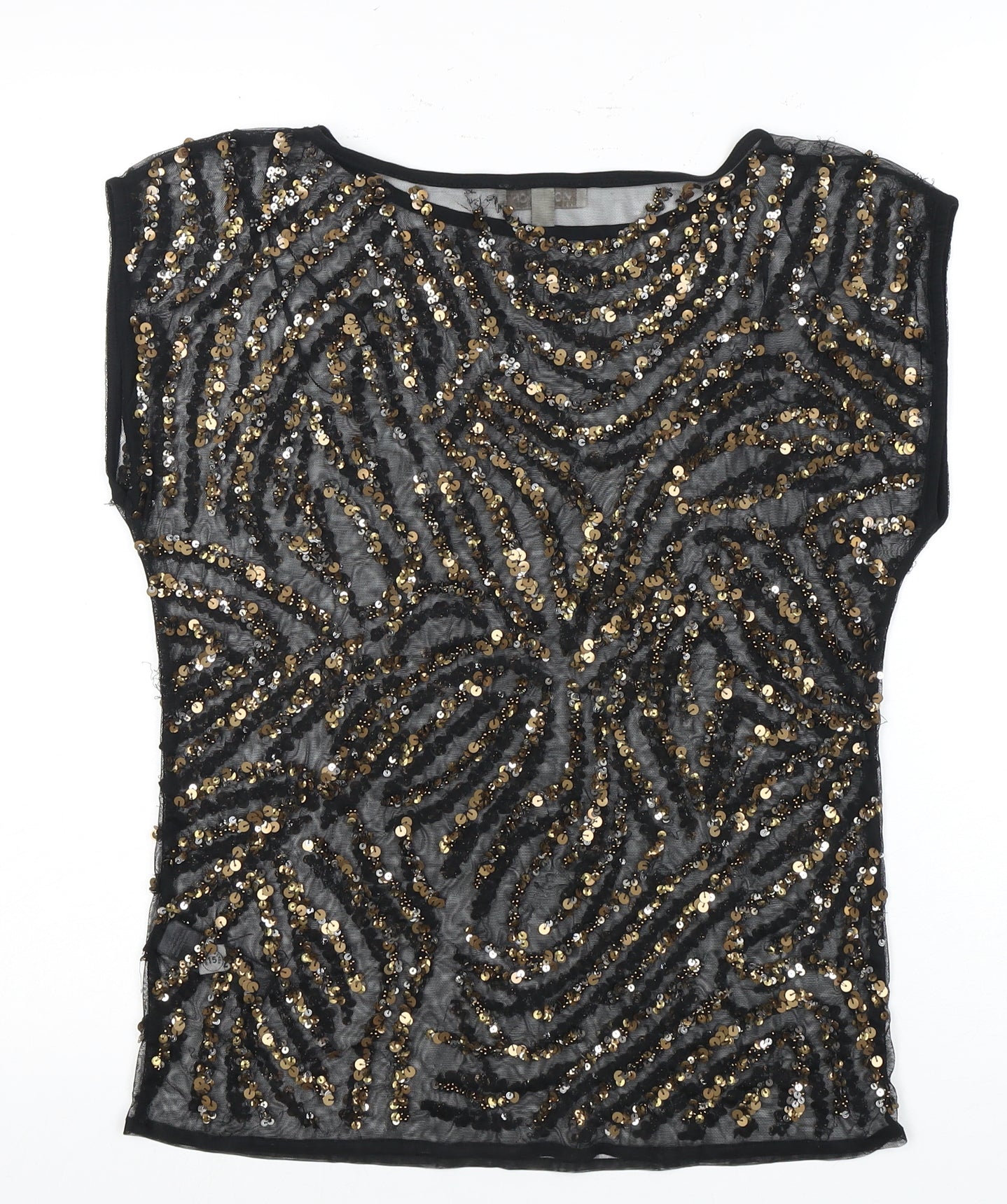 Monsoon Women’s Black Sequin Blouse, Size S, Party Wear