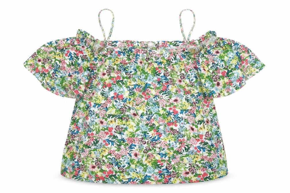 H&M Women's Floral Multicoloured Off Shoulder Blouse Size 12