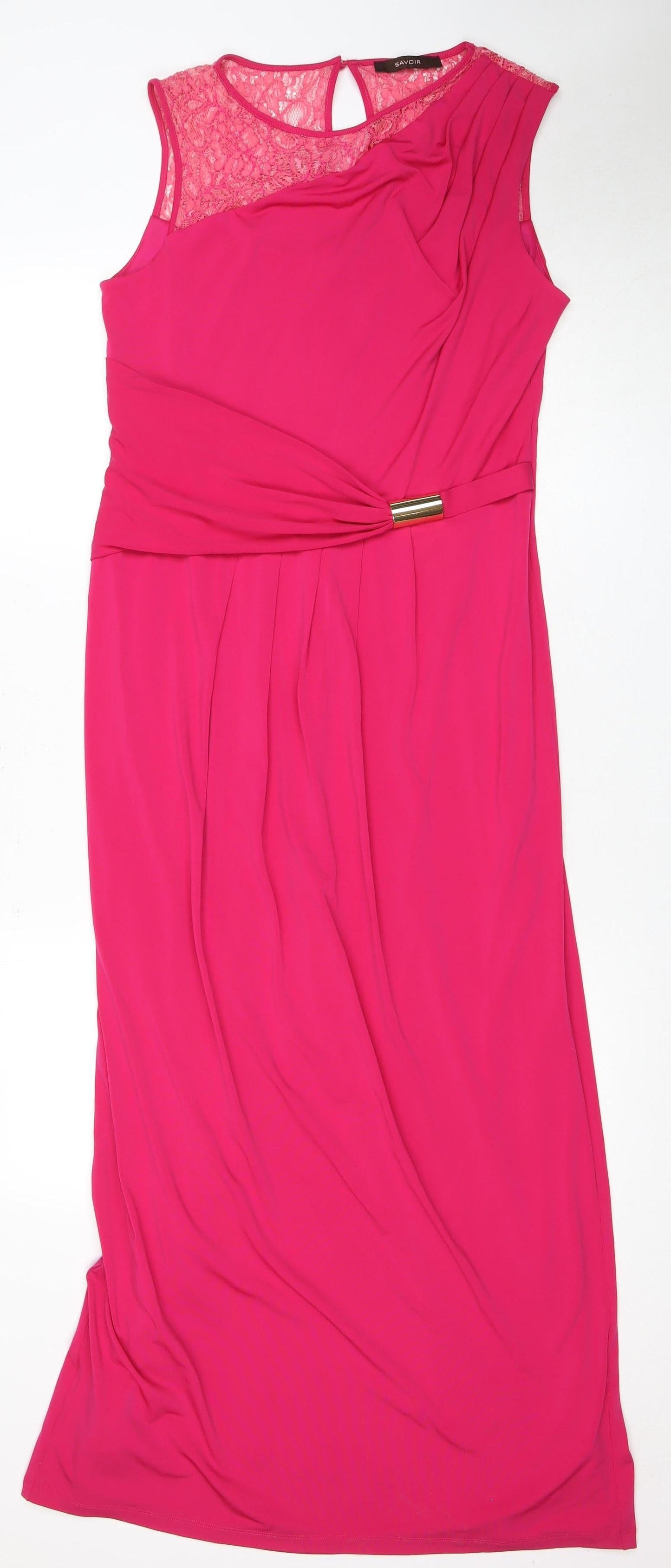 Savoir Women's Pink Sleeveless Ruched Dress