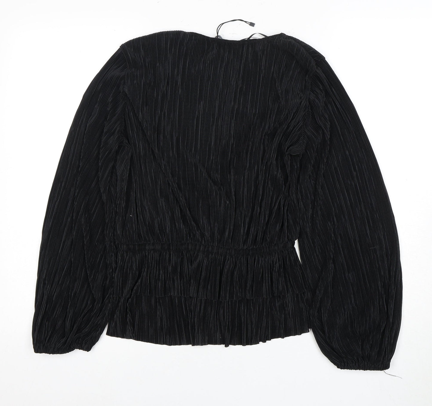 Zara Women's Black Wrap Blouse Long Sleeve XS