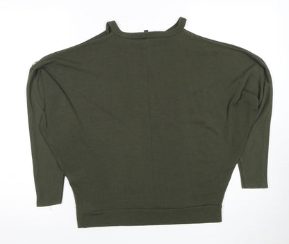 River Island Women's Green Mock Neck Top Size 8