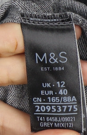 Marks and Spencer Women's Multicoloured Size 12 Check T-Shirt