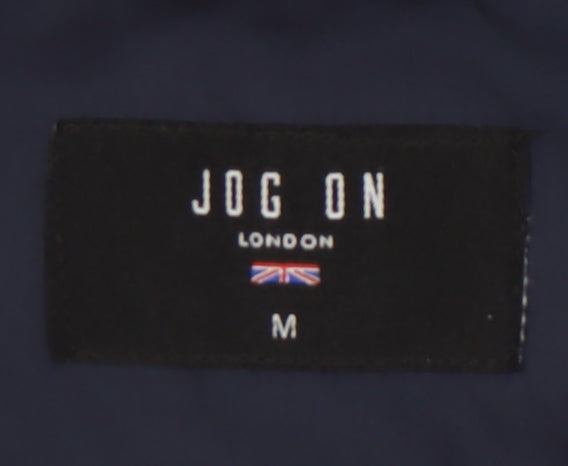 JOG ON Men's Blue Puffer Jacket M Hooded Casual Wear