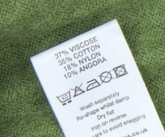 Brand and care label for Principles Women's Green Cardigan, size 12, Knit