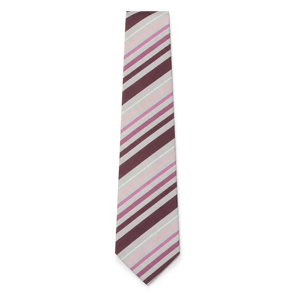 Thomas Nash Men's Striped Tie, Pink & Bronze, One Size