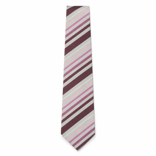 Thomas Nash Men's Striped Tie, Pink & Bronze, One Size