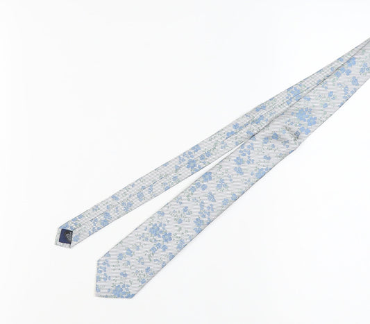 Marks and Spencer Men's Blue Floral Slim Tie