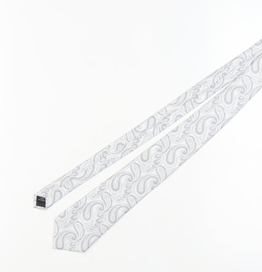 Romanno Mazzini Men's Grey Paisley Handmade Tie