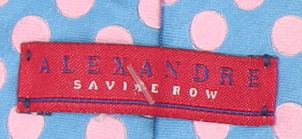 Alexandre Men's Blue Silk Polka Dot Tie