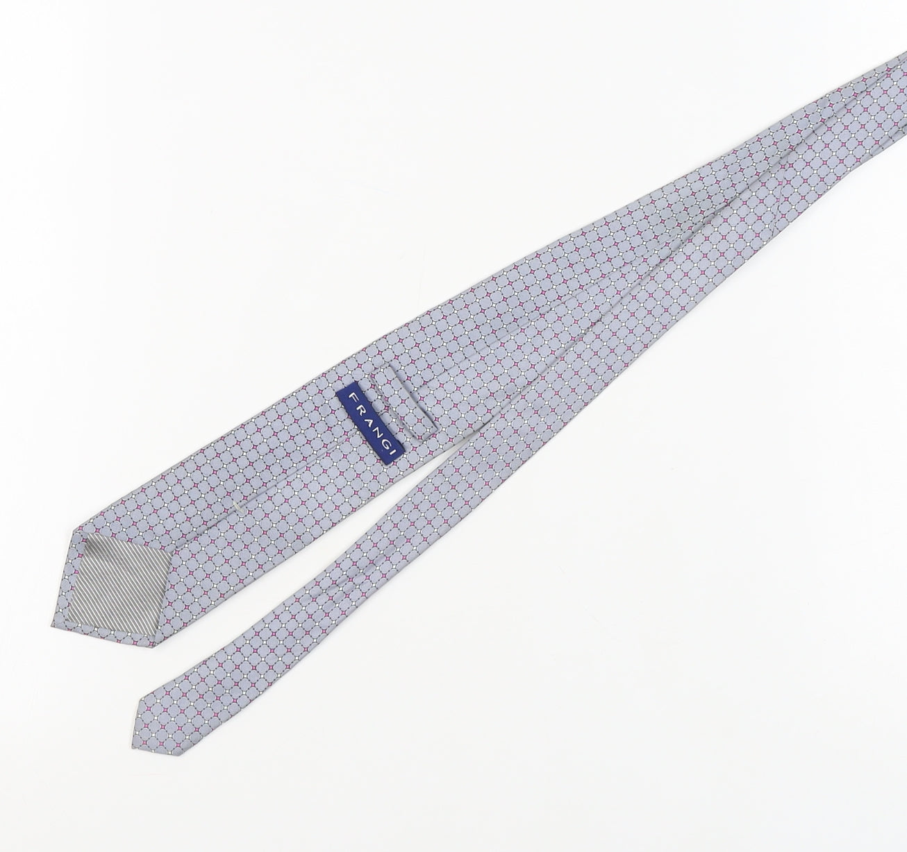 Frangi Men's Grey Silk Geometric Tie