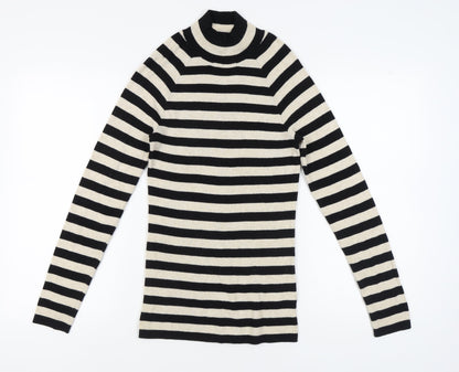 Next Women's Black Striped Pullover Jumper, Size 12