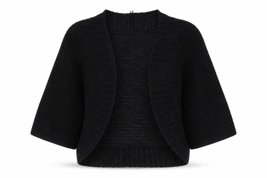 Next Women's Black Open-Knit Cardigan XL