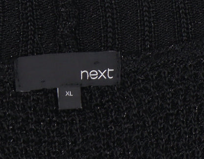 Next Women's Black Open-Knit Cardigan XL