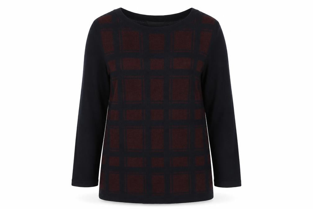 Phase Eight Women's Black Check Jumper Size 14
