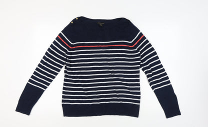 Catherine Malandrino Women's XL Nautical Striped Pullover Jumper