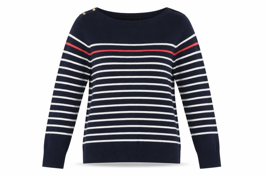 Catherine Malandrino Women's XL Nautical Striped Pullover Jumper