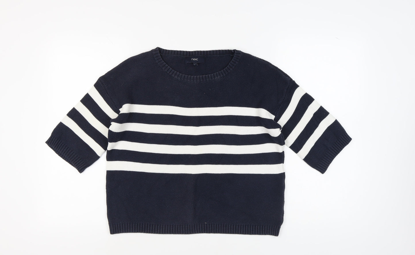 Next Women's Black & White Striped Pullover Jumper Size 12
