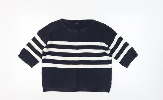 Next Women's Black & White Striped Pullover Jumper Size 12
