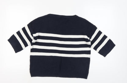 Next Women's Black & White Striped Pullover Jumper Size 12