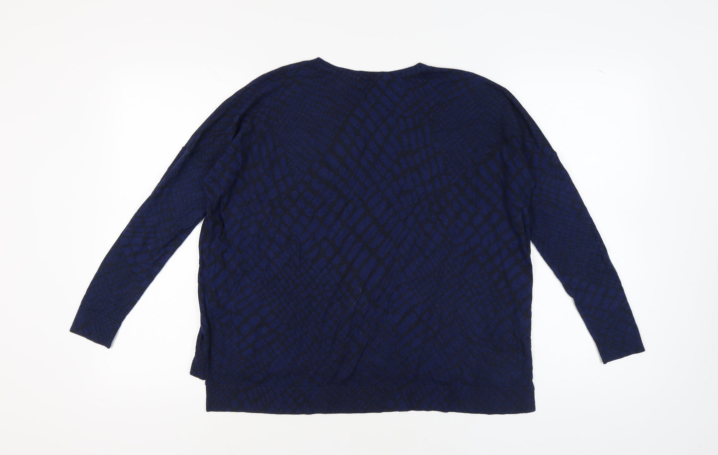 Whistles Women's Blue Geometric Pullover Jumper Size 8