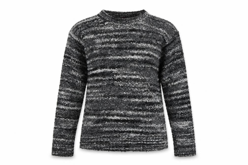 Boohoo Women's Grey Striped Pullover Jumper, Size S