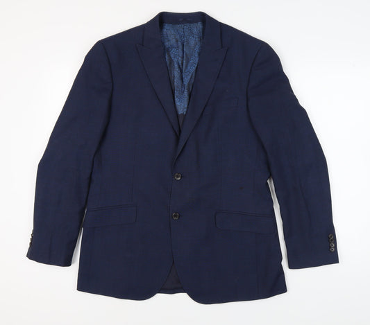 Simon Carter Men's Blue Wool Blazer, Size 40R