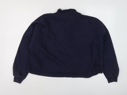 Preloved Pull & Bear Men's Blue Collared Sweatshirt M - Back
