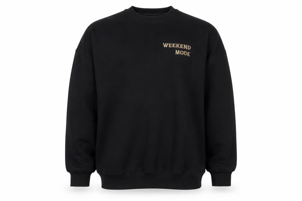 Pull&Bear Men's Black Medium Crew Neck Sweatshirt