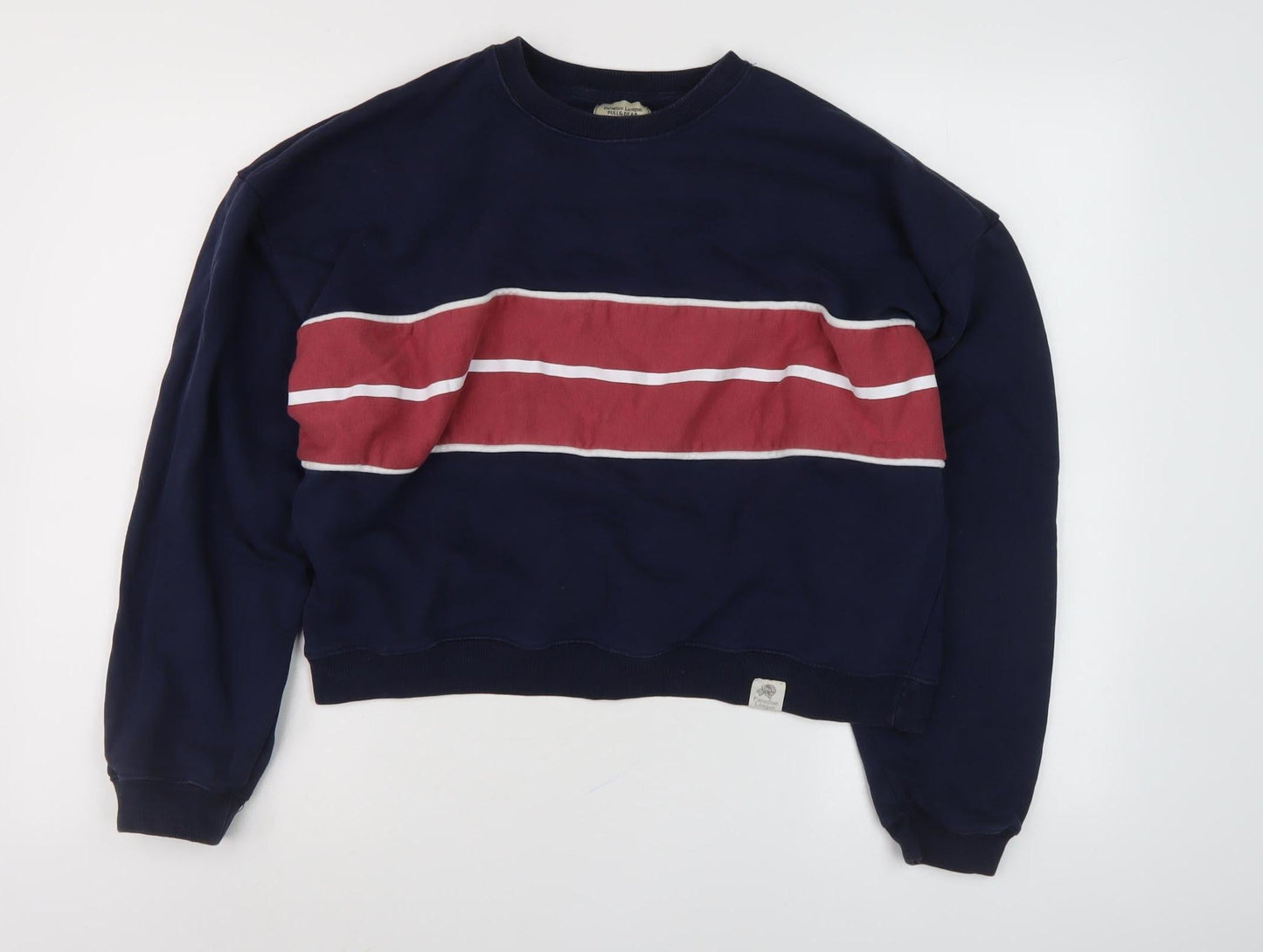 Pull & Bear Blue Graphic Pullover Sweatshirt - Size 12