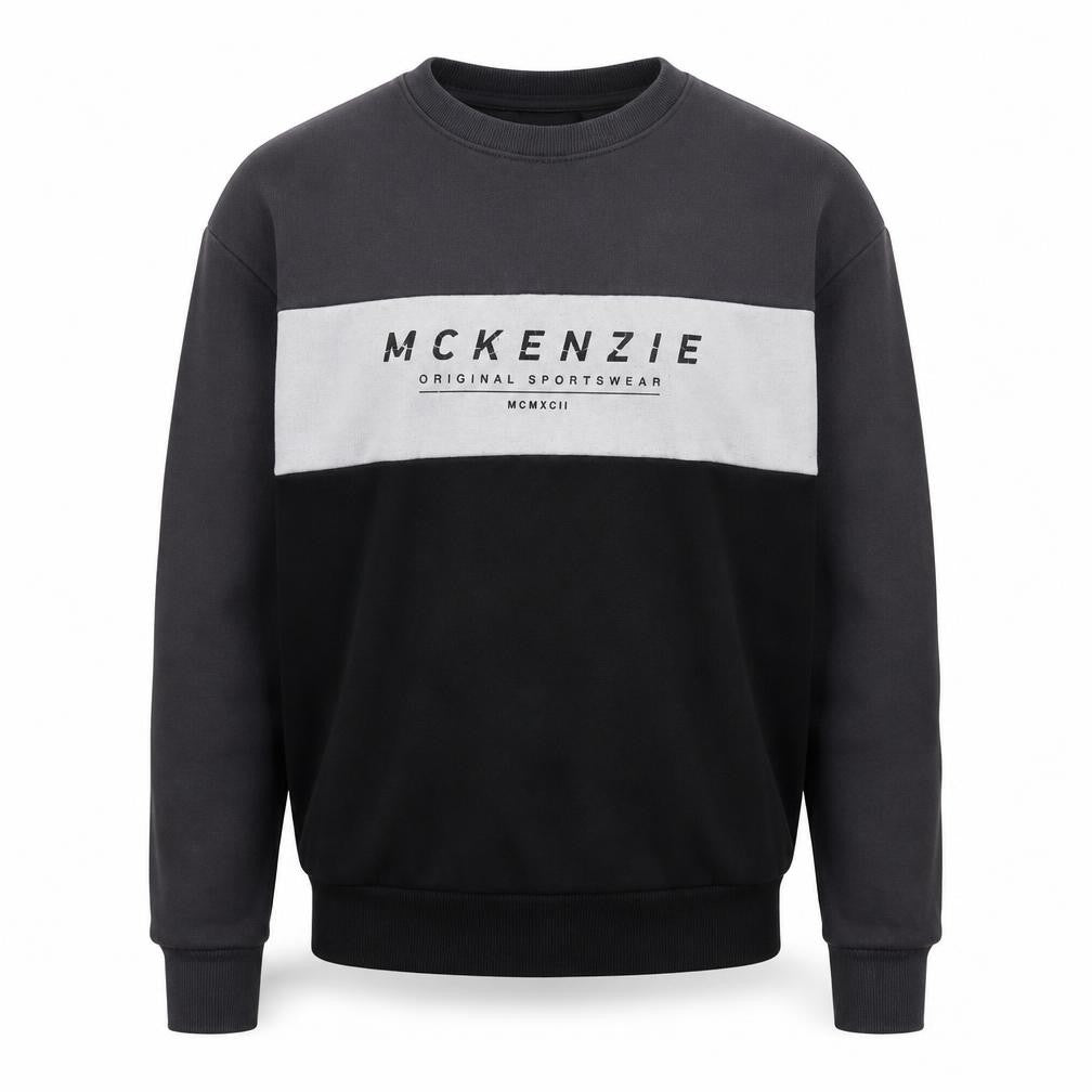 McKenzie Men's Black/Grey Logo Sweatshirt S