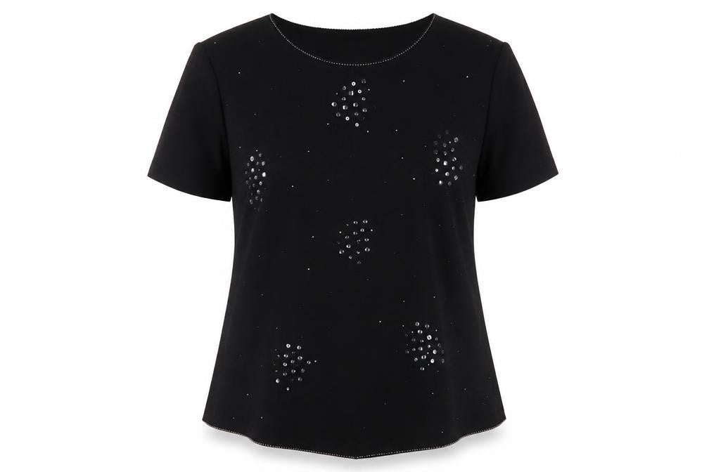 Début Women's Black Beaded Top Size 16