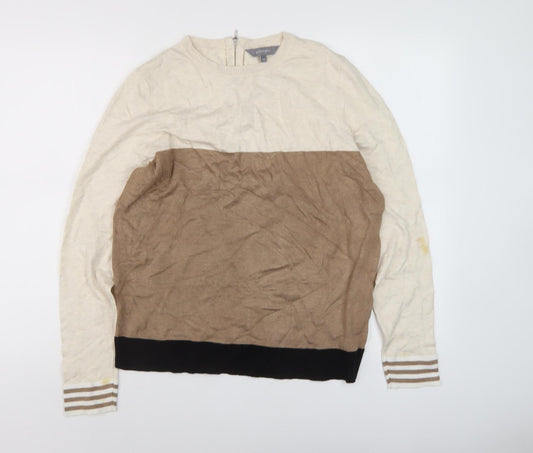 Principles Women Beige Crew Neck Wool Jumper Size 16