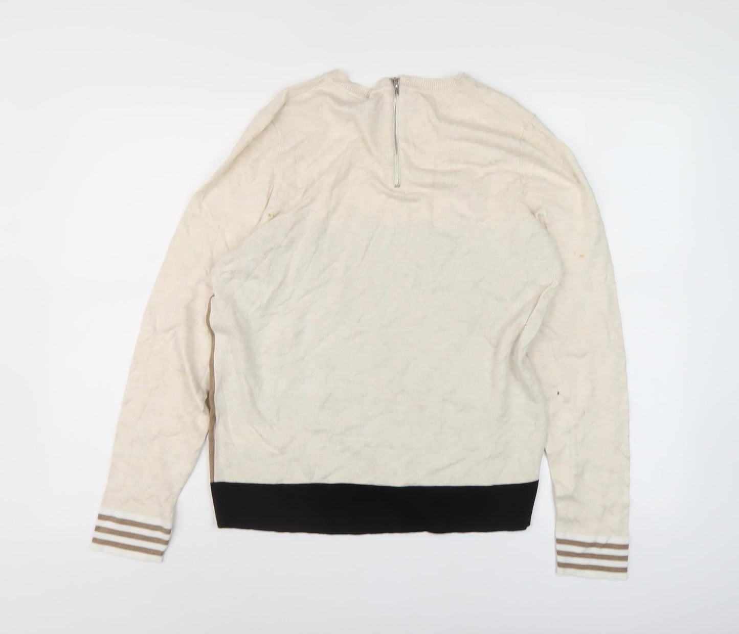 Principles Women Beige Crew Neck Wool Jumper Size 16