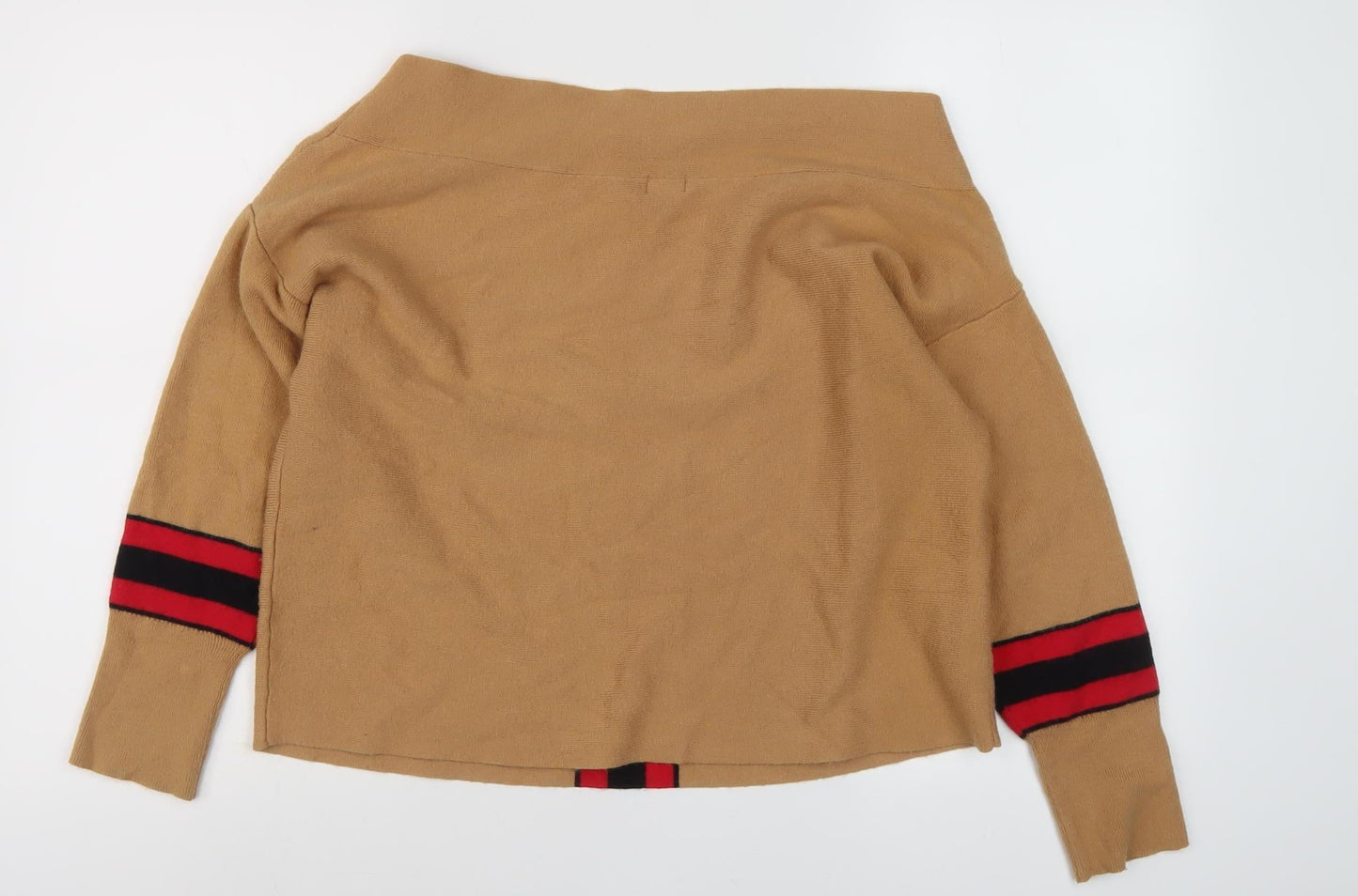 River Island Women's Beige Stripe Pullover Jumper, Size 14