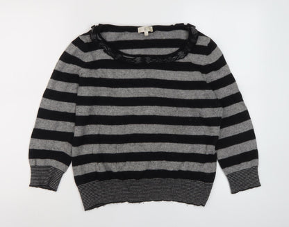Country Casuals Women's Striped Pullover Jumper Black M