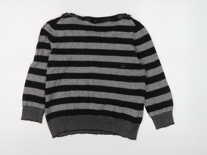 Country Casuals Women's Striped Pullover Jumper Black M