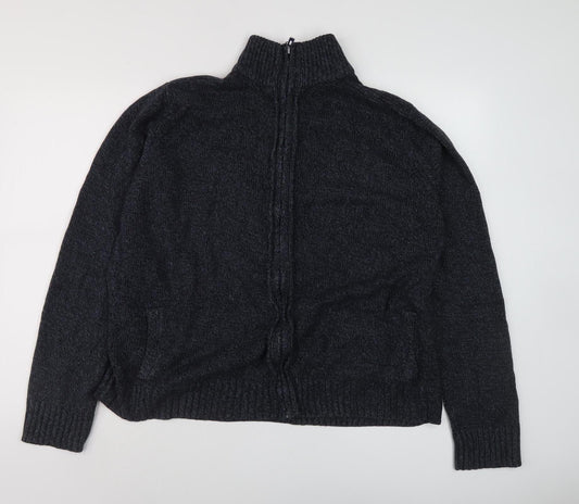 Marks and Spencer Men's Black XL Knit Zip Jacket