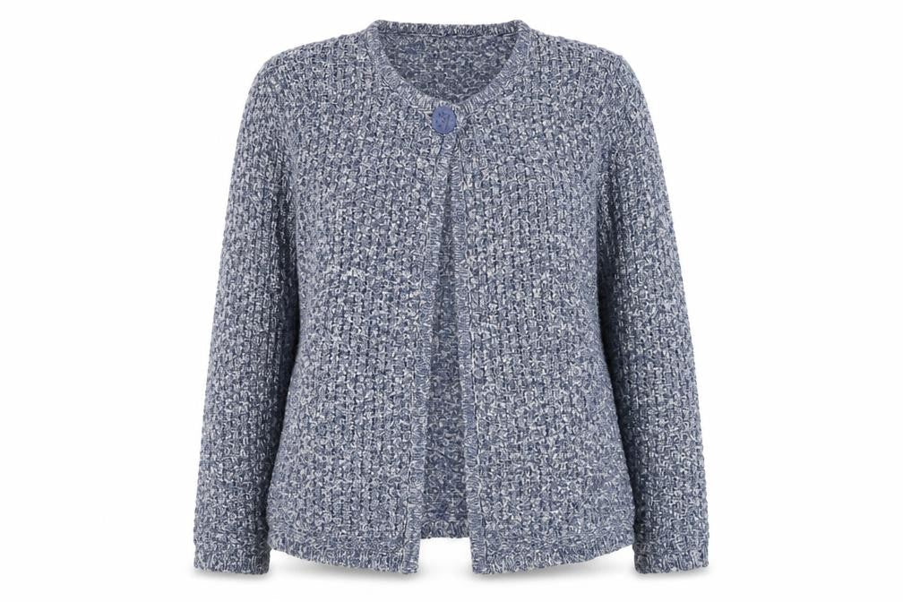 Chianti Women's Blue Open-Knit Cardigan L