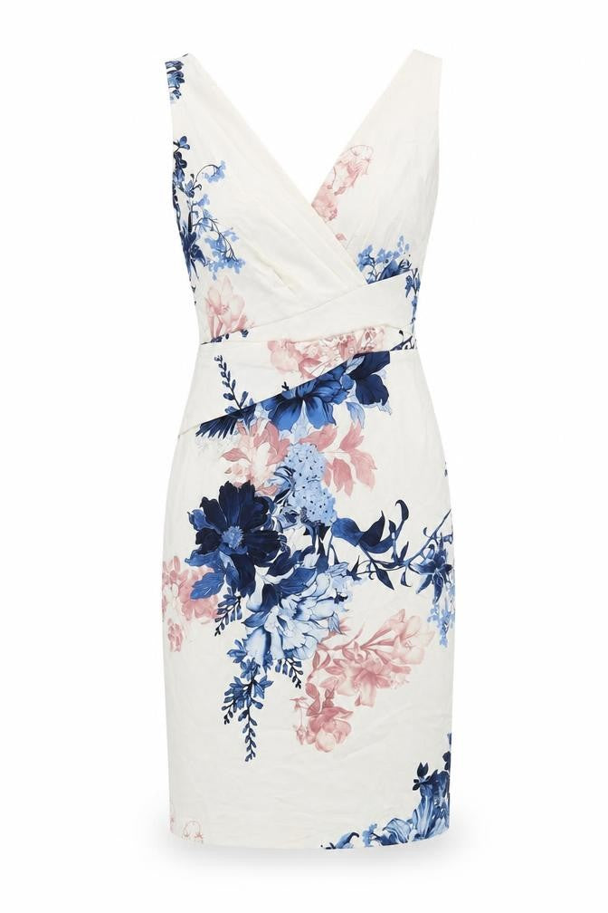 Phase Eight Women's Multicoloured Floral Sheath Dress Size 10