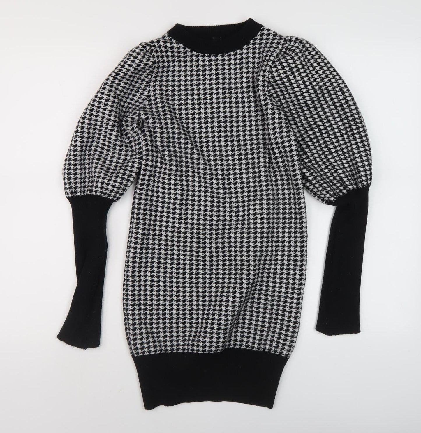 QED London Women's Black Check Pullover Jumper L