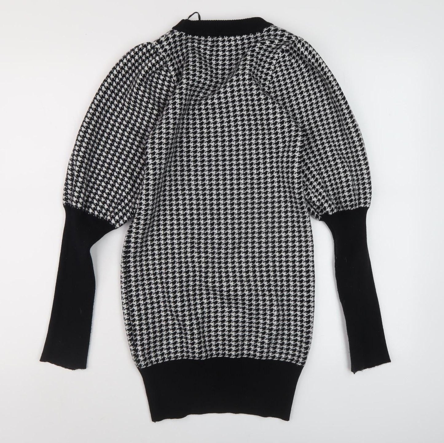 QED London Women's Black Check Pullover Jumper L