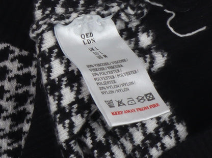 QED London Women's Black Check Pullover Jumper L