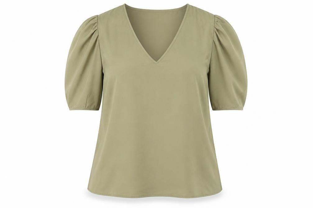 DKNY Women's Green Solid Top Polyester