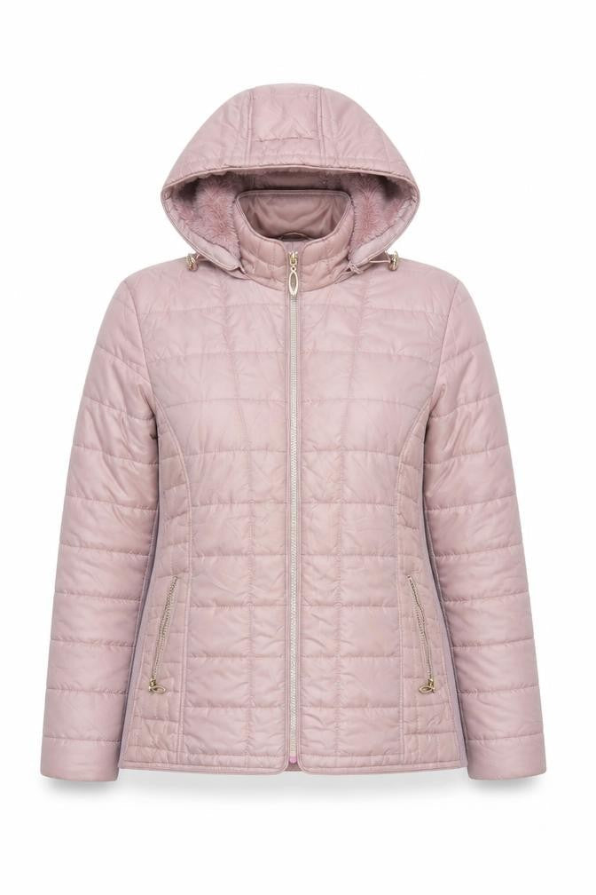 Moda Mey Los Mey Women's Pink Puffer Jacket M Hooded