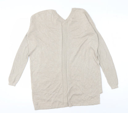 Next Women's Beige V-Neck Jumper Size 10