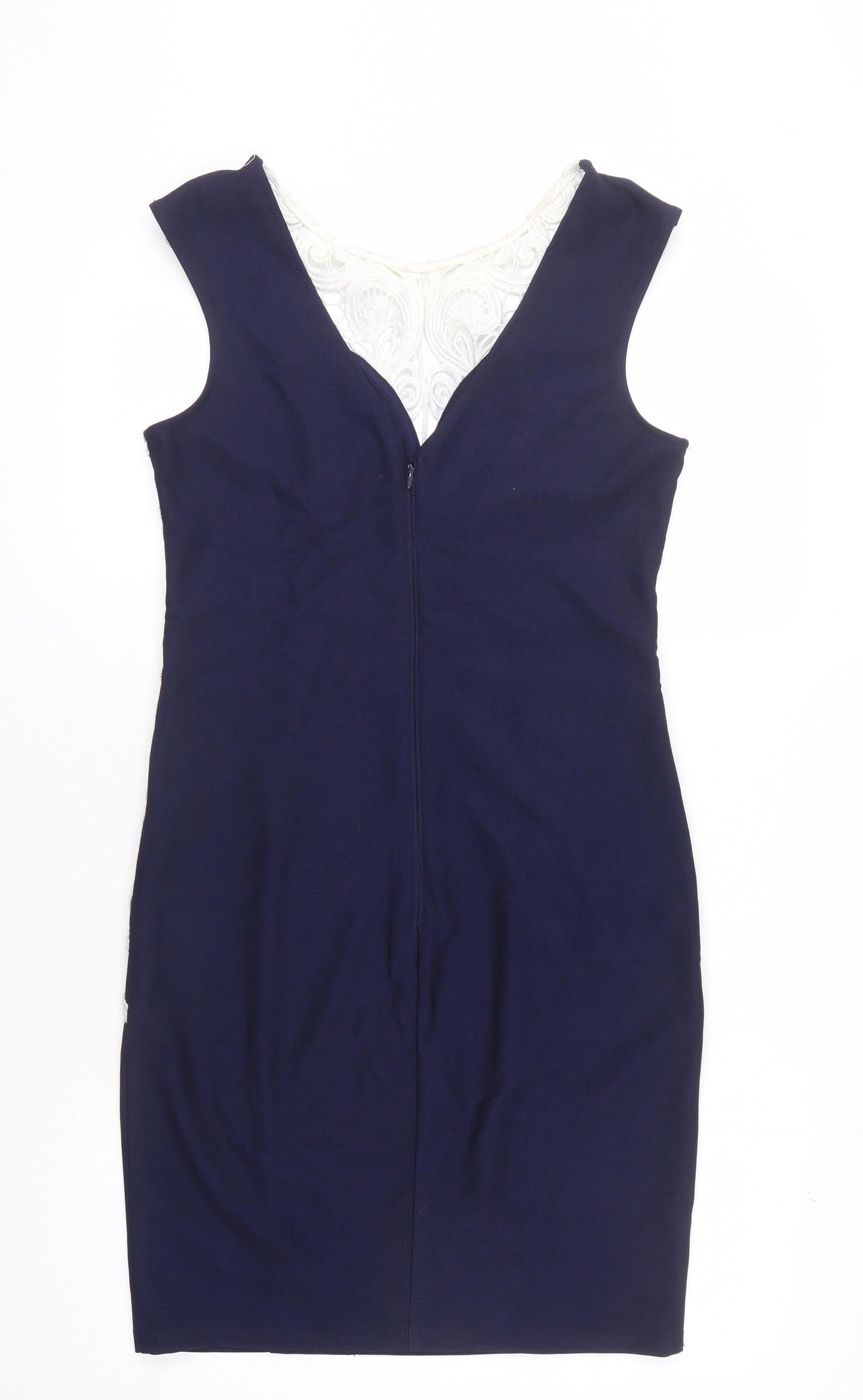 Lipsy London Women's Blue Sheath Party Dress Size 14