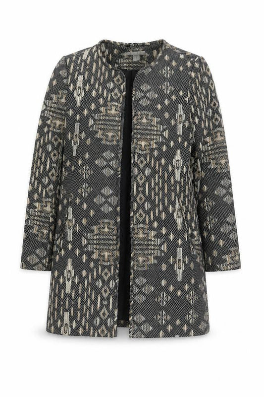 H&M Women’s Black Geometric Pattern Classic Jacket
